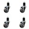 Service Caster 3'' Gray Poly Wheel Swivel 1-3/4'' Expanding Stem Caster Set, 4PK SCC-EX20S314-PPUB-134-4 - alternate 1